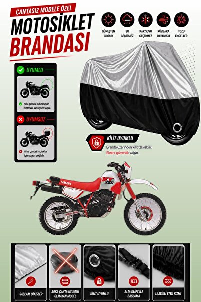 Cemku Twin غطاء محرك ياماها XT 350 متوافق مع اللون الرمادي العلوي والأسود الس...