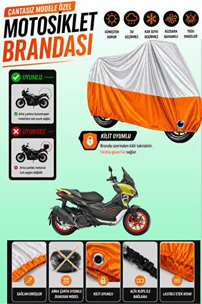 Cemku Twin غطاء محرك متوافق مع Aprilia SR GT 125 باللون الرمادي من الأعلى وال...