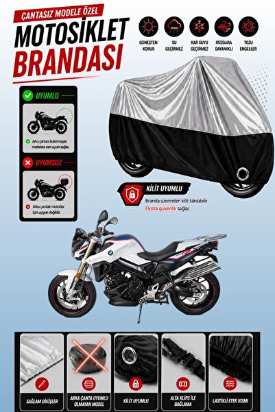 Cemku Twin غطاء محرك متوافق مع سيارة BMW F 800 R باللون الرمادي من الأعلى وال...