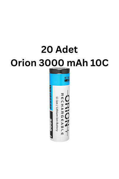 Orion 18650 3.7V 3000 mAh 10C Li-ion Pil - 20 ADET