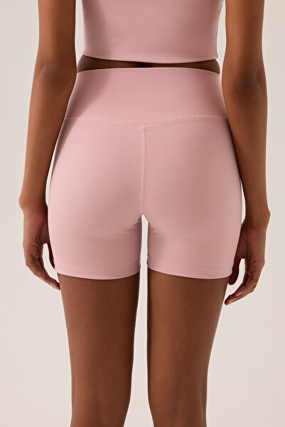 Los Ojos x Ece Pembe Bel Detaylı Kısa Tayt Ruched Biker Shorts