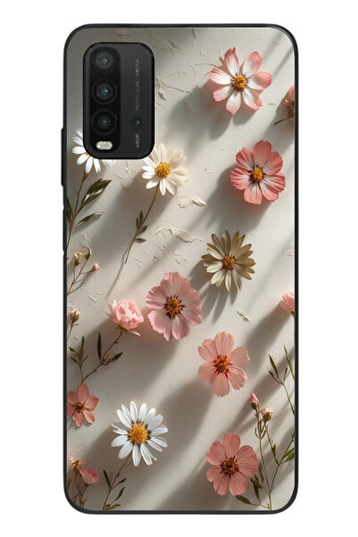 Le Balvo Redmi 9T Uyumlu Papatya Çiçekleri Baskılı Silikon Kılıf