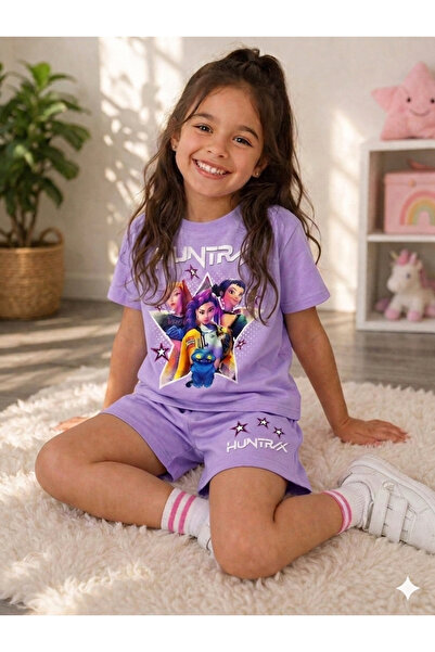 Aselin Kids Κοριτσίστικο καλοκαιρινό σετ με σορτς, σχέδιο Hun Design2, 100% β...