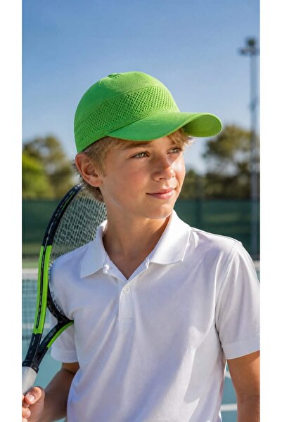 MARBERRY Green Cotton Mesh Cap Tenisci Boy's Hat 10-18 Years