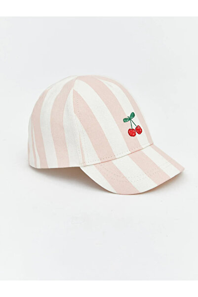 LC Waikiki Pink Cherry Embroidered Baby Girl Cap Hat