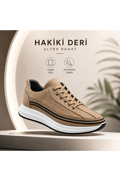 ECALAMODE Men's Genuine Leather Casual Shoes – Ultra Comfortable Orthopedic S...