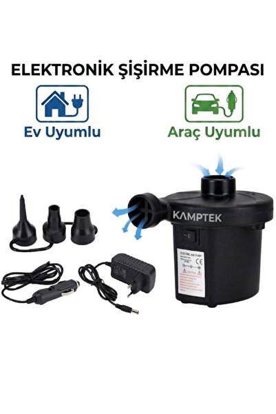 kamptek kamp teknolojisi Elektrikli Hava Pompası - 12V/220V Ev ve Araç Uyumlu...