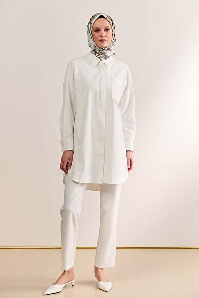 Setrms Nakış Detaylı Oversize Pamuklu Tunik