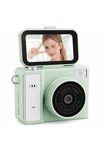beemen 2K Mini Dijital Kamera Flip Ekranlı 48MP Selfie Kamerası | Taşınabilir...