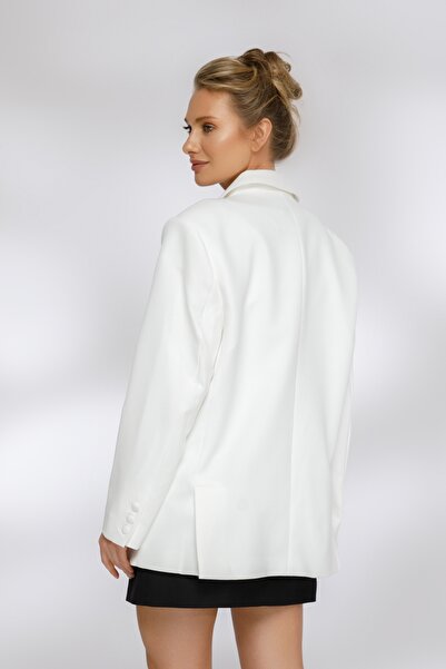 Atmosphere Fashion Jachetă albă supradimensionată, XL/4XL