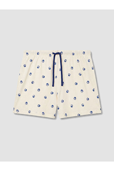 LC Waikiki Ecru Patterned Women's Shorts Pajama Bottoms 2-Piece Set from Güli...