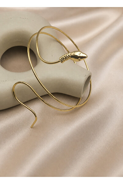 ZEYNEP KARACA Kadın Gold Yılan Tasarım Armcuff – Spiral Pazu Bileziği