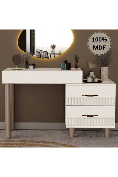 comiet Menekşe Mdf Makyaj Masası (Ledli Ayna Dahildir)