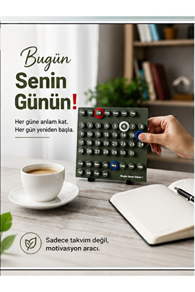 KUKO DESIGN Günlük Motivasyon Yazılı Sonsuz Takvim – Masaüstü Dekor Takvim | ...