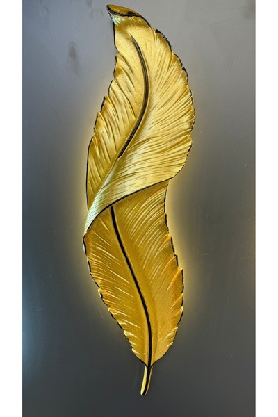 APLİKHANE YAPRAK APLİK GOLD RENK 57x14 CM ELEKTRİKLİ