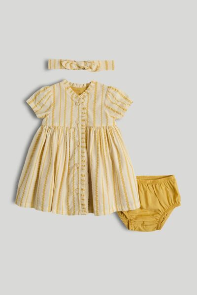 MOTHERCARE فستان مخطط مع سروال داخلي وعصابة رأس