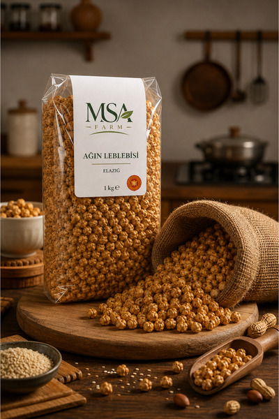 MsaFarm Ağın Leblebisi 1 KG El Yapımı Odun Ateşinde Kumda Kavrulmuş