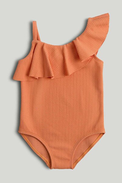 MOTHERCARE ملابس سباحة بلون الخوخ مع كشكشة