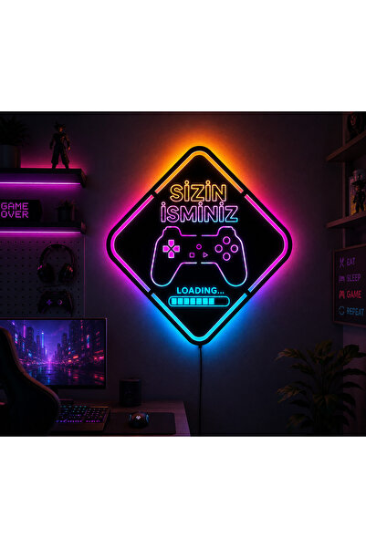 humatay Gamer Zone Ledli Tablo Kişiye Özel İsim Yazılabilir
