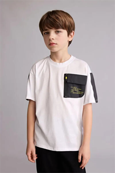 DeFacto Tricou cu mânecă scurtă, supradimensionat, 100% bumbac, pentru băieți...