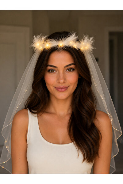 DOĞABEREN Bride To Be Işıklı Duaklı Gelin Tacı Bekarlığa veda Tacı