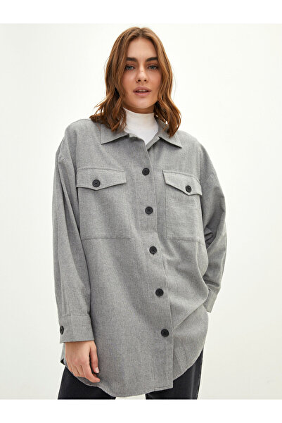 LC Waikiki Plain Long Sleeve Twill Women's Shirt Tunic