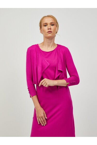 ORSAY Dark pink short cardigan with three-quarter sleeves