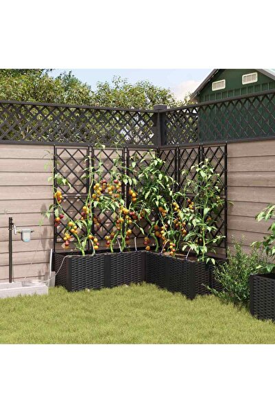 vidaxl Vaza pentru Gradina 5 pcs Negru 120 x 120 x 142 cm Plastic