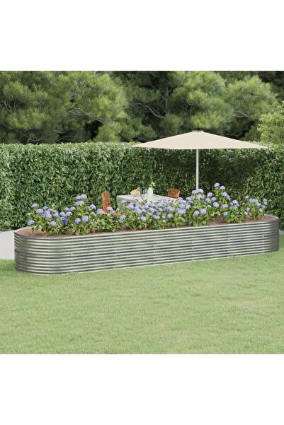 vidaxl Jardiniera argintiu 510x140x68 cm otel vopsit electrostatic