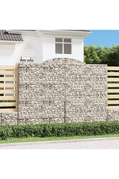 vidaxl Cosuri gabion arcuite, 15 buc 300x50x220/240cm, fier galvanizat