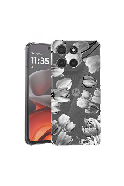 bestcase Husă Antișoc pentru Motorola Moto G86 Power, Florală - Lalea Neagră,...