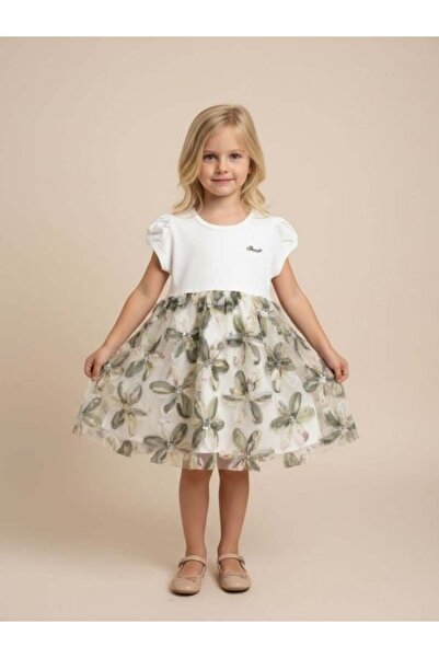 Zekids Girls' Floral Patterned Dress