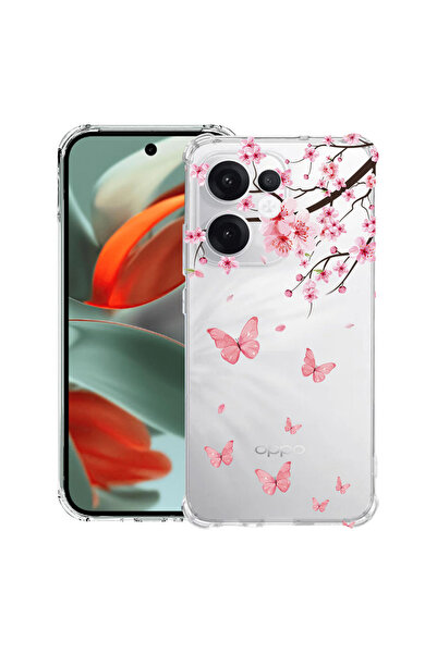 bestcase Husă Antișoc pentru OPPO Reno13, Flori de cireș roz și fluturi, 2051...