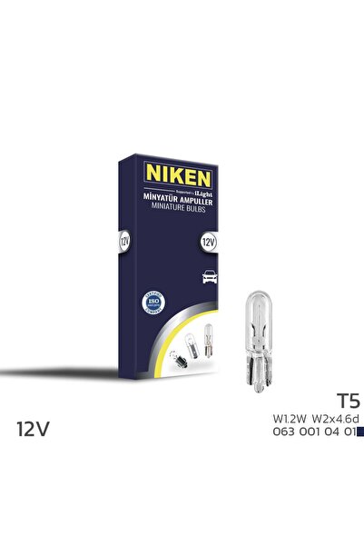 Niken T5 Ampul 12V (W1.2W) W2X4.6D 10'Lu