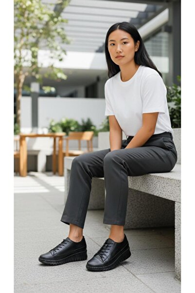 Mammamia D26Ya-500 Black Genuine Leather Full Orthopedic Casual Women's Daily...