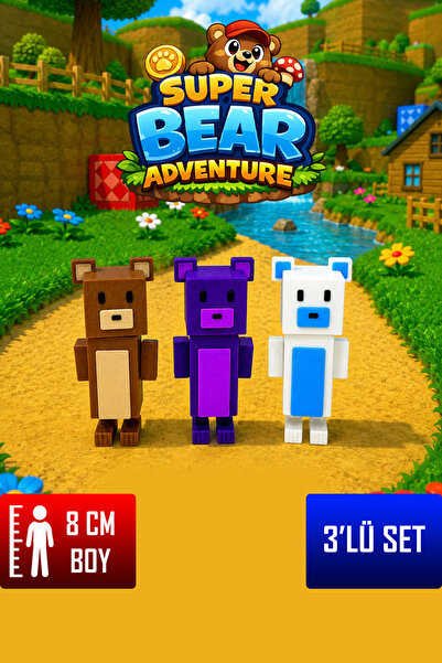 YAGLİZ Süper Bear Adventures 8 CM Eklemleri Hareketli Baaren Ayı Figür Oyuncak