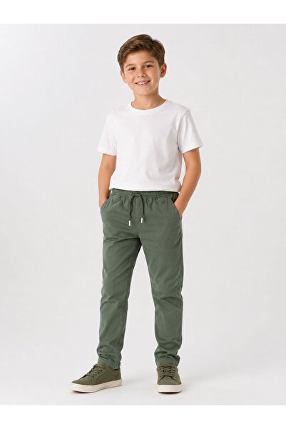 Tommiks Kids Gabardin Trousers with Elastic Beli