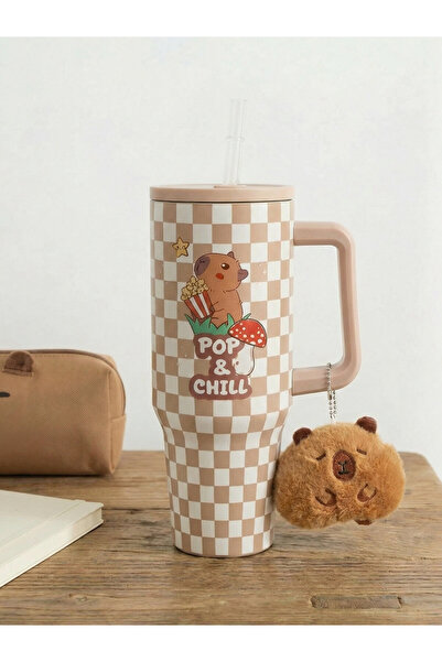 LC Waikiki Animal Printed Handled Straw Water Bottle 1200 ml