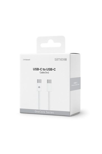 Simex iPhone Samsung Xiaomi Uyumlu 60W Type-C to Type-C Hızlı Şarj Kablosu CE...