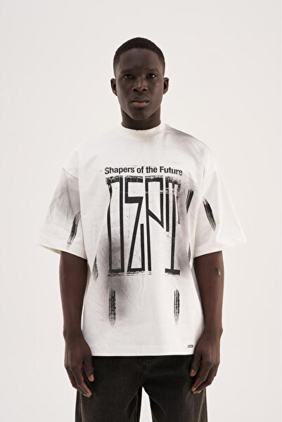 Machinist Ανδρικό μπλουζάκι Design Dept Oversize σε χρώμα εκρού
