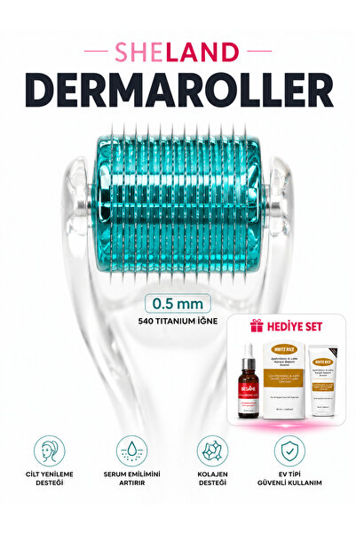 Sheland Professional Dermaroller Care Set 0.50 mm Titanyum Dermaroller + Seru...
