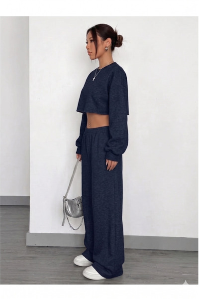 CAONNES Women's Sweatpants Navy Blue - Waist-Tied, Suitable for Daily Use, Comfortable Fit, Washable Fabric
