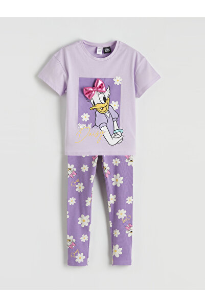 LC Waikiki Tricou și colanți pentru fete cu imprimeu Daisy Duck