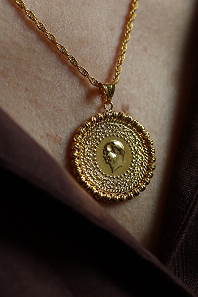 Yenigün Kuyumculuk 14 Ayar Altın Ziynet Baskılı Dorika Toplu Kolye Ucu KLY35048