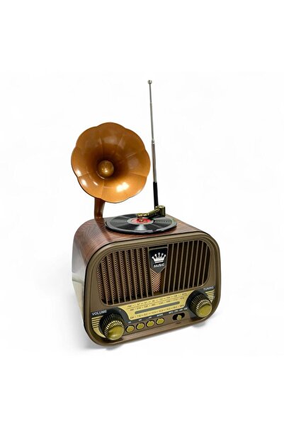 Rose SP-428 USB-SD-FM-Bluetooth Destekli Şarjlı Nostaljik Retro Radyo - Gri