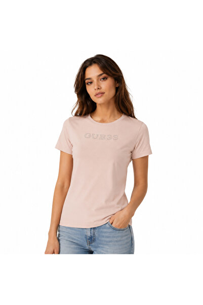 Guess Jeans GUESS, Tricou cu logo strasuri, Roz , M