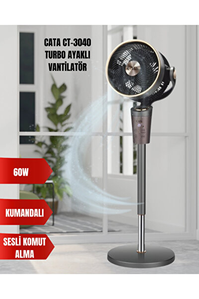 Cata CT-3040 Turbo Ayaklı Vantilatör 60W Kumandalı