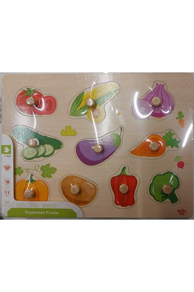 Tooky Toy لغز الخضروات الخشبية (لغز الفاكهة) 10 قطع