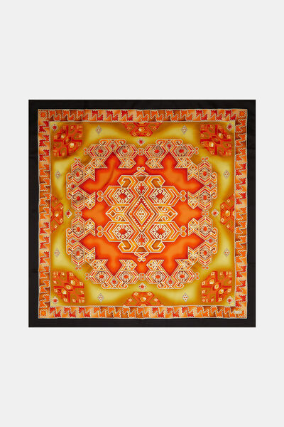 Vakko TABA ETNİK DESENLİ TWILL EŞARP