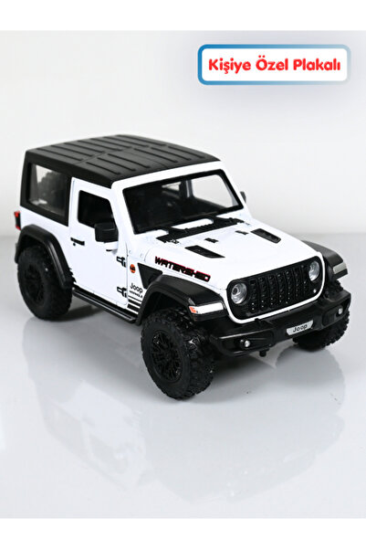 bebeym Jeep Wrangle 1:24 Metal Model Araba - Kişiye Özel Plakalı - Beyaz